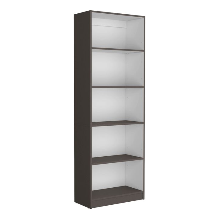 Home 4 Shelves Bookcase with Multi-Tiered Storage -Matt Gray / White Home 4 Shelves Bookcase with Multi-Tiered Storage -Matt Gray / White