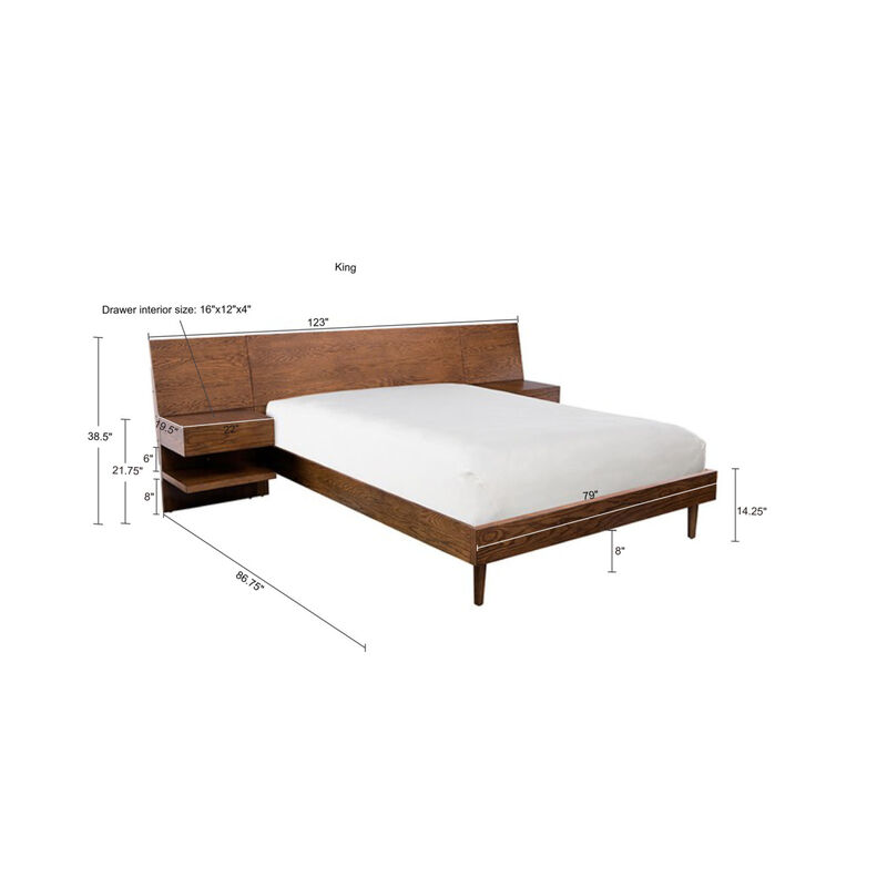 Clark King Bed With 2 Nightstand
