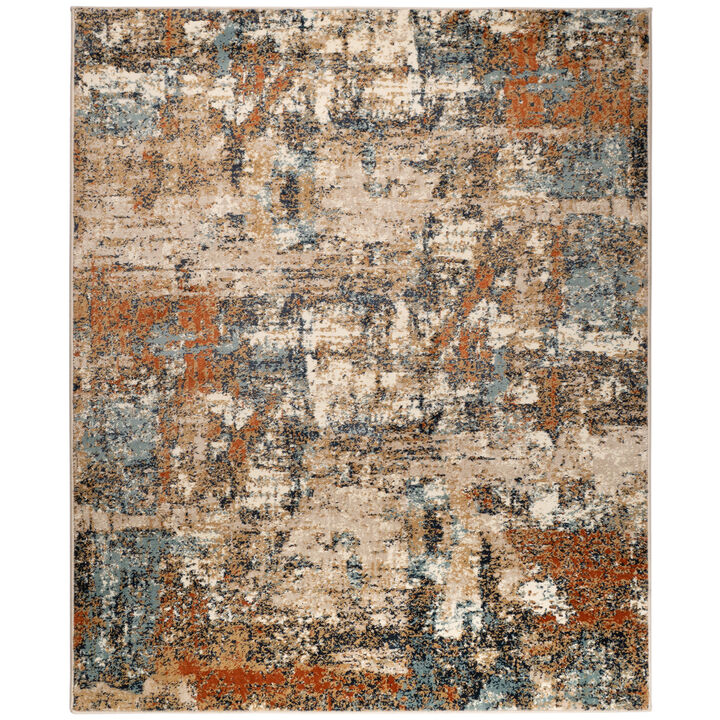 Allure Clovis Orange Abstract Area Rug 7'9"x9'9"