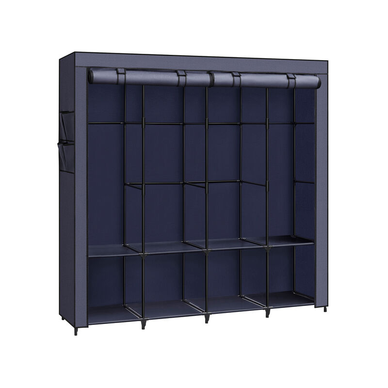 Portable Closet with Cover 4 Hanging Rods and Shelves
