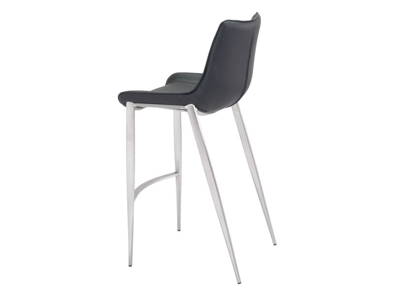 Magnus Barstool (Set of 2) Black & Silver