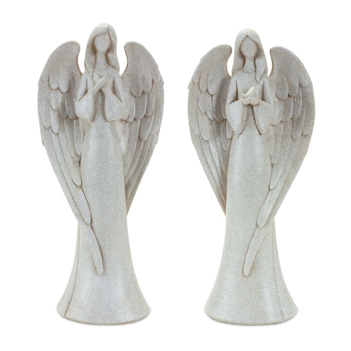 Set of 2 Resin Angels – Peaceful Garden Statues for Yard, Patio, and Outdoor Spaces