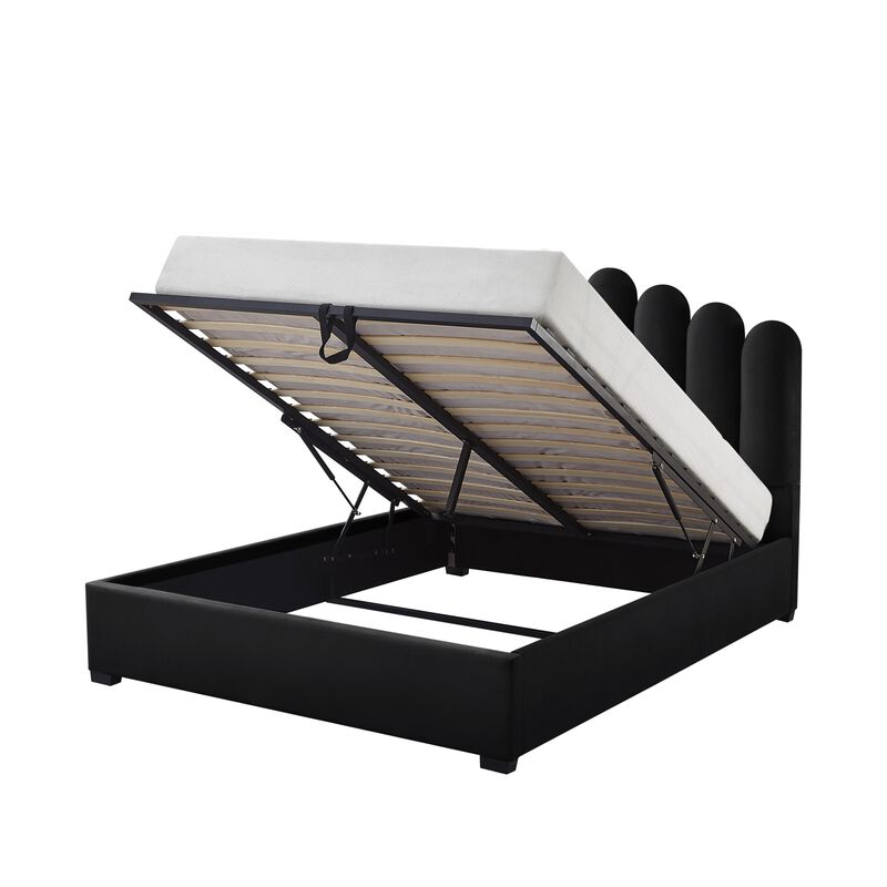 Inspired Home Goldy Velvet Platform Bed