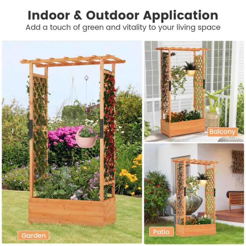 Hivvago Raised Garden Bed with Arch Trellis