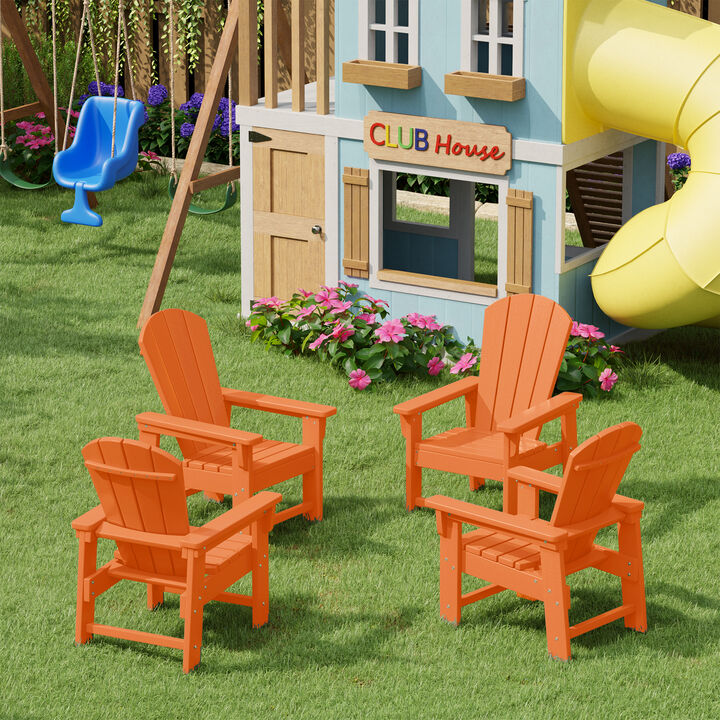 WestinTrends Kids Outdoor Adirondack Plastic Patio Chair (Set of 4)