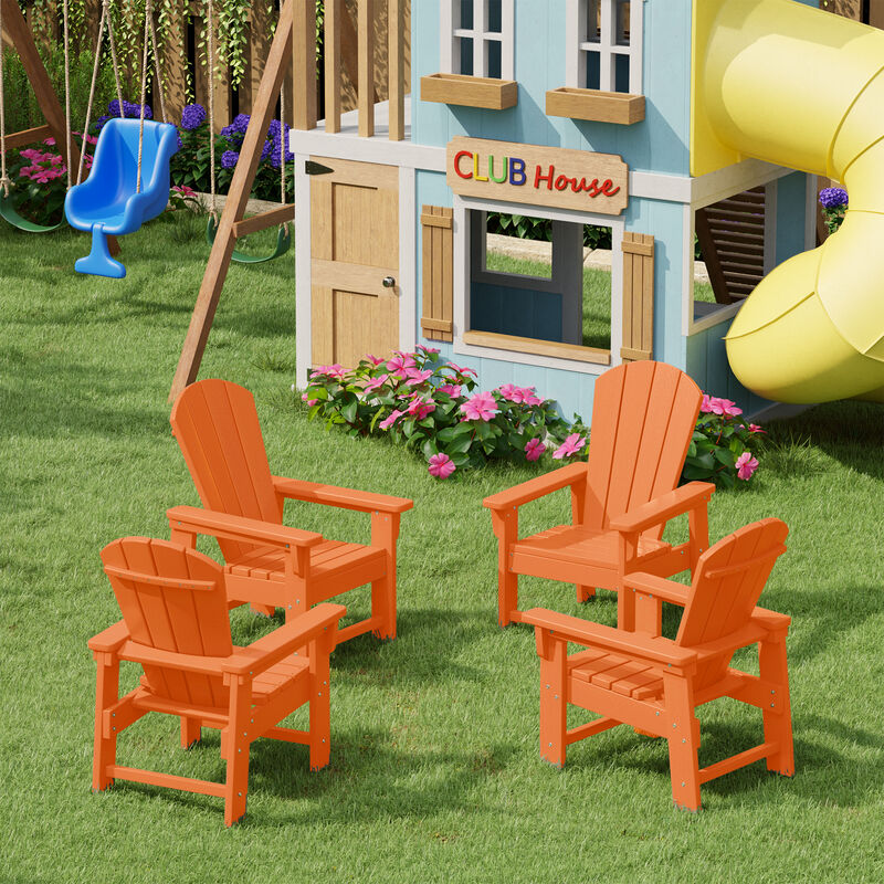 WestinTrends Kids Outdoor Adirondack Plastic Patio Chair (Set of 4)