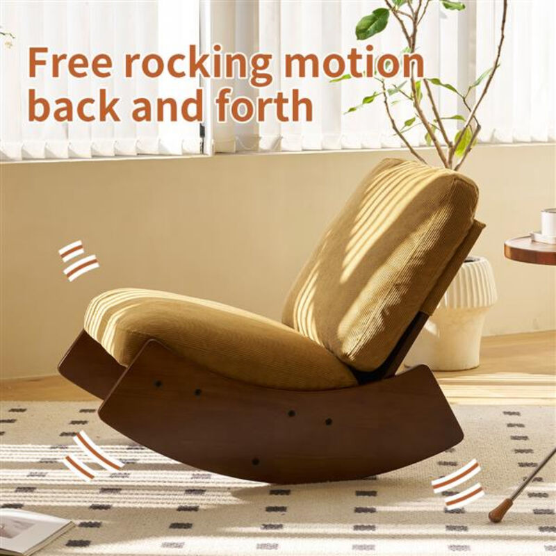Comfortable Glider Rocking Chair with Soft Upholstery and Sturdy Wood Frame