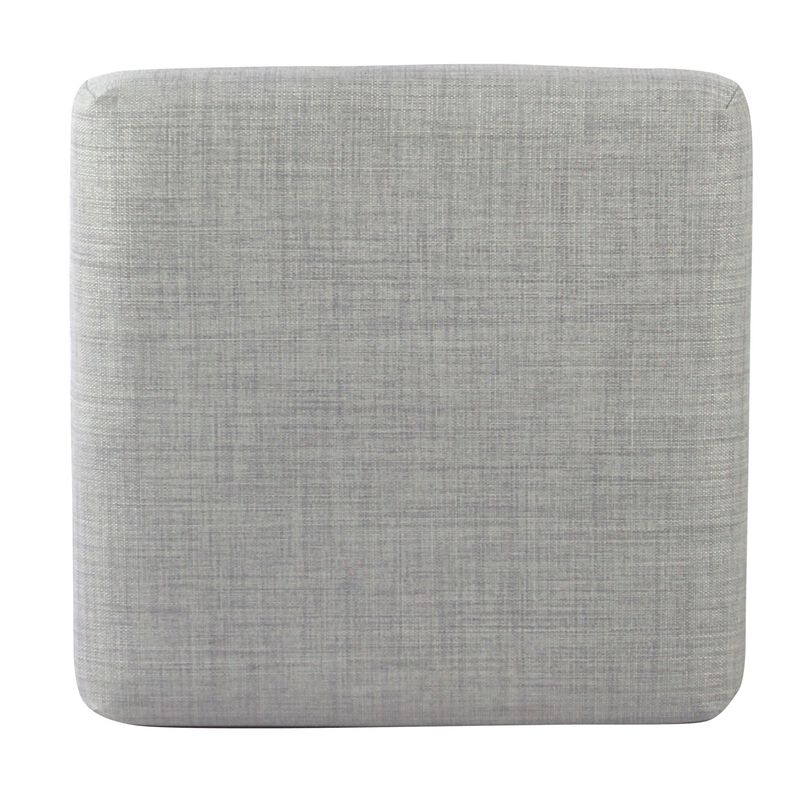Open Back Metal Counter Stool with Fabric Upholstered Padded Seat, Gray and Black - Benzara