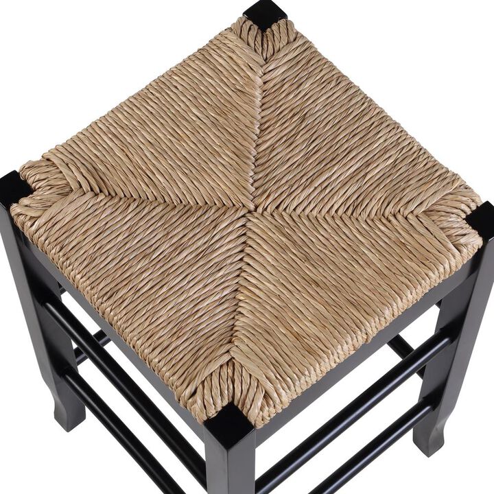 Boraam Square Rush Seat Counter Height Stool 24 - Black