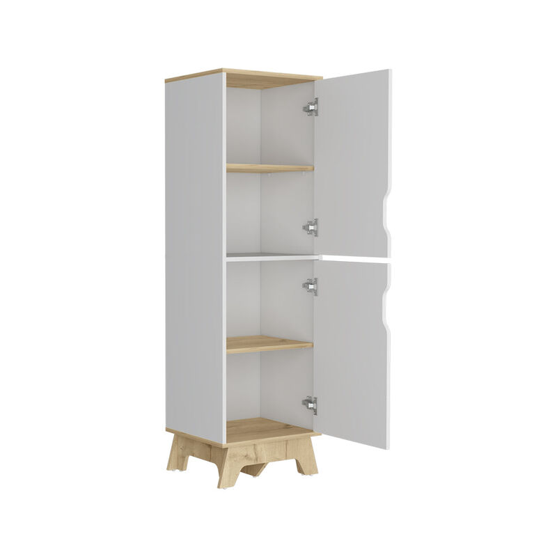 Single Kitchen Pantry Wallas, Kitchen, Light Oak / White