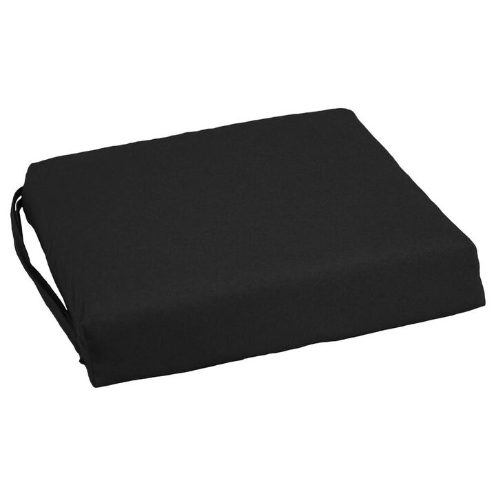 Blazing Needles Set of 4 Indoor Twill Chair Cushions, Black