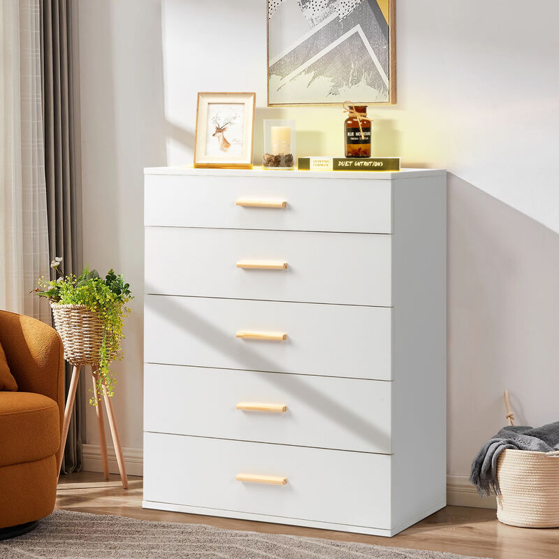 5-Drawer Cabinet with RGB Lights Stylish Storage with LED Lighting for Home or Office
