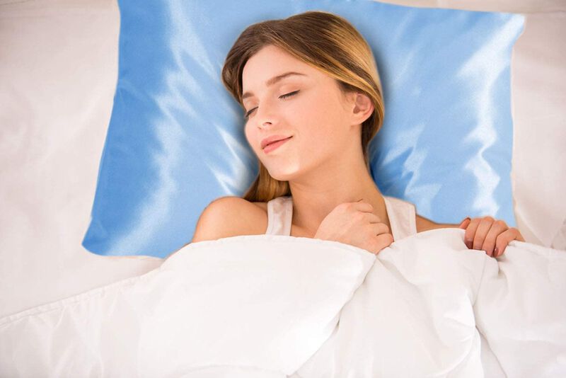 Satin Pillow Case with Zipper - Luxury Pillow Cover (Pillowcase Set of 2)