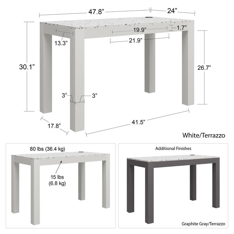 Astor Desk w/ Wireless Charger