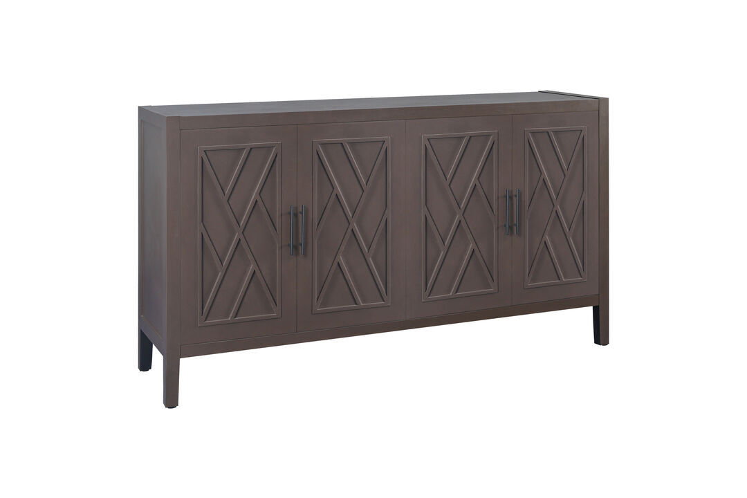 Vintage American 4 Door Wooden Sideboard