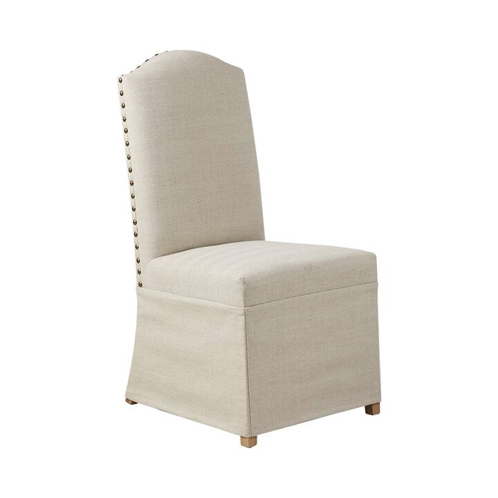 Gracie Mills Bethany Set of 2 High Back Dining Chairs with Skirts