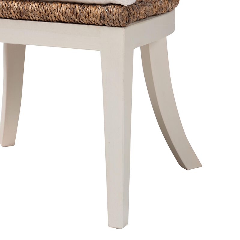 bali & pari Ubud Bohemian Natural Seagrass and Mahogany Wood Dining Chair