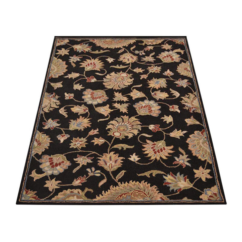 RUGSOTIC CARPETS HAND TUFTED WOOL ECO-FRIENDLY AREA RUGS  - 8'x11', Rectangle Shape, Brown, Classic Oriental Traditional  Design, High Pile Handmade Area Rugs for Living Room, Bed Room (K00653)