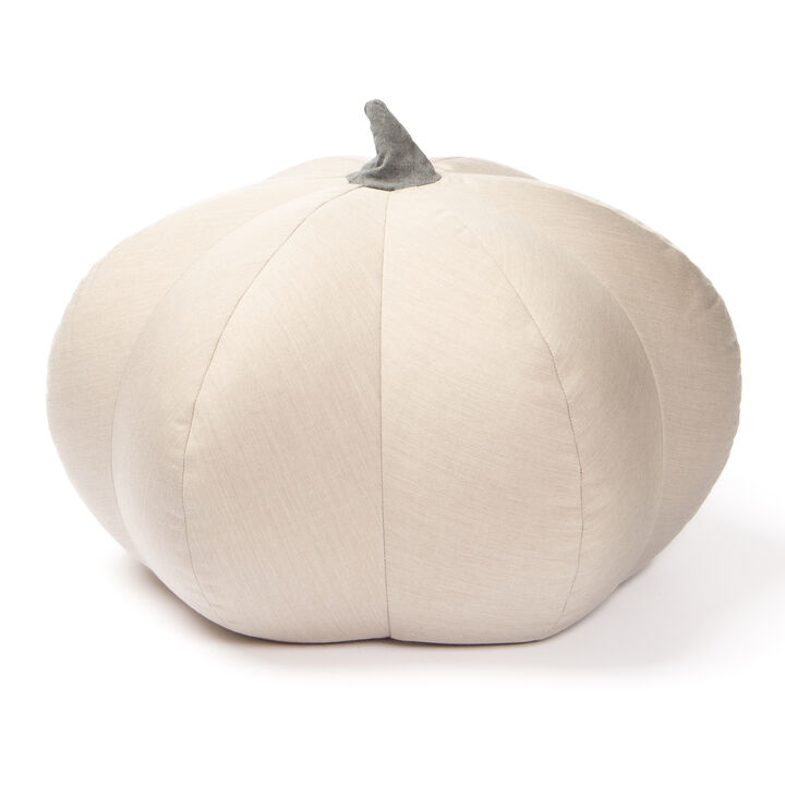 Jaxx Pumpkin Pouf - Luxurious Ottoman for Fall & Halloween Décor - Indoor/Outdoor Sunbrella Flax