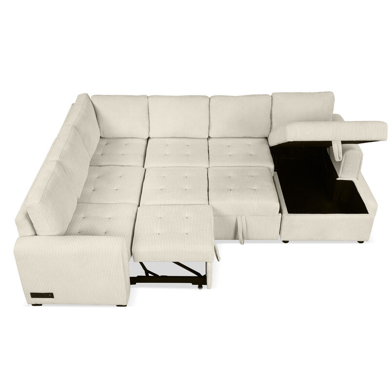 Merax U-shaped Sofa Sectional Sofa with A Storage Chaise Lounge