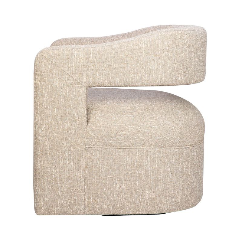 Jofran Lexy Modern Sculpted Curved Upholstered Swivel Accent Chair