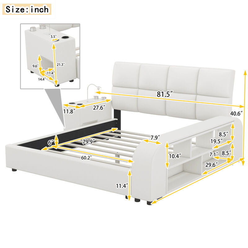 Streamdale Queen Upholstered Bed with Nightstand & Storage