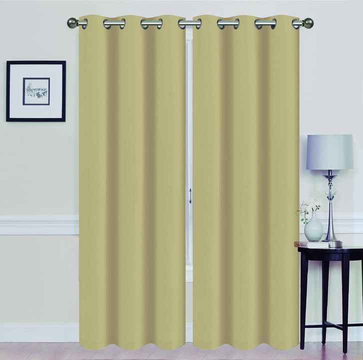 Solid Blackout Grommet Curtain Panels With Foam Backing (Set of 2)