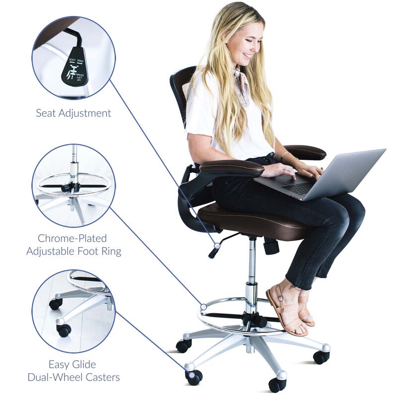 Modway Furniture - Attainment Vinyl Drafting Chair