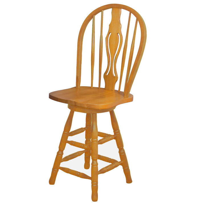 Oak Selections 45 in. High Back Wood Frame 24 in. Bar Stool
