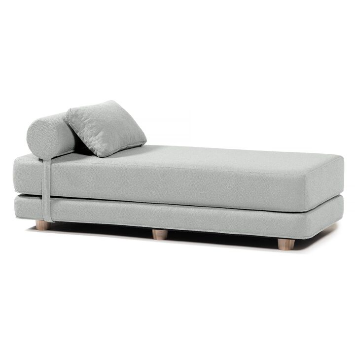 Jaxx Avida Daybed � Fold Out Queen Sleeper � Premium Boucle: Sleek and Modern Lounge for Relaxing and Overnight Guests