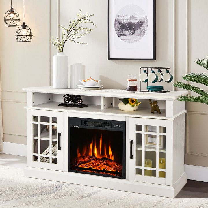 Electric Fireplace TV Stand with Cabinets for TVs