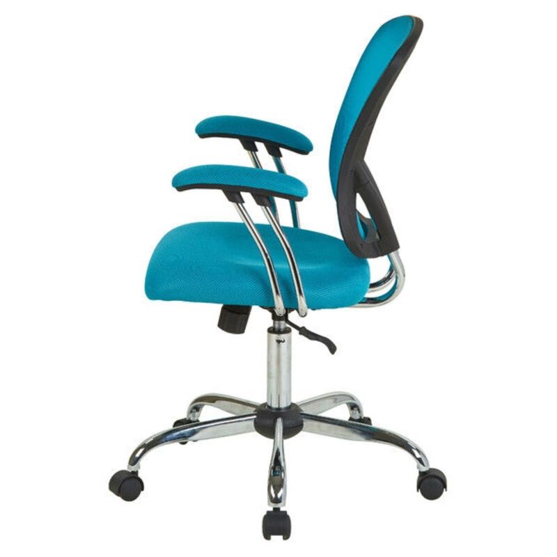 Hivvago Blue High Back Mesh Office Chair with Padded Armrest
