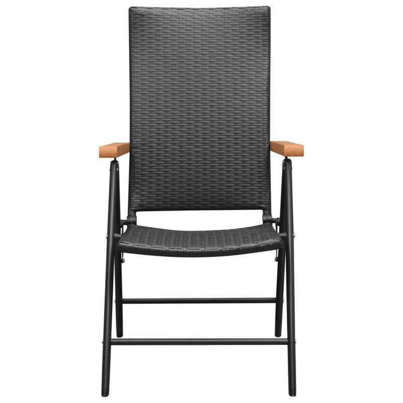 vidaXL Garden Chairs 4 pcs Poly Rattan Black