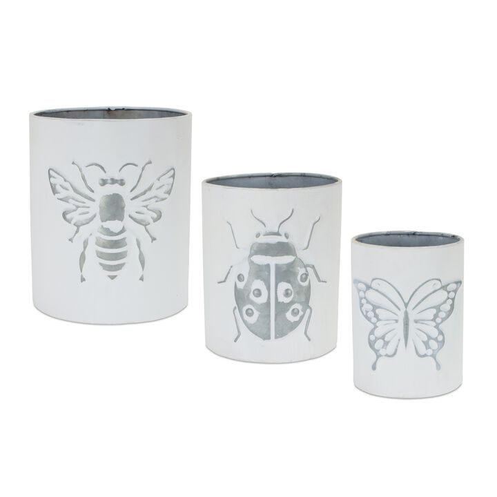 Brushed Insect Pot for Unique Plant Display and Garden Décor  (Set of 3)