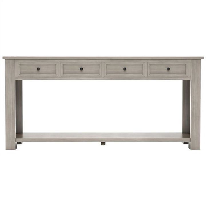 Entryway Console Table with Storage Drawers & Lower Shelf, Narrow Sofa Table for Hallway