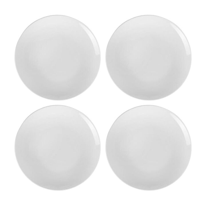 Porcelain Delta-Coupe dia.11.75" Round White Porcelain Plate (Set of 4)