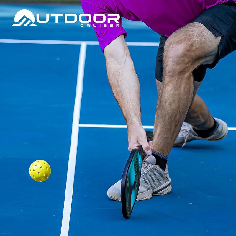 Outdoor Cruiser Pickleball Paddle Set – USAPA Approved, Premium Fiberglass Paddles with Lightweight Shock-Absorbing Grip, Includes 2 Rackets, 4 Balls, Grip Tapes, and Sling Carry Bag