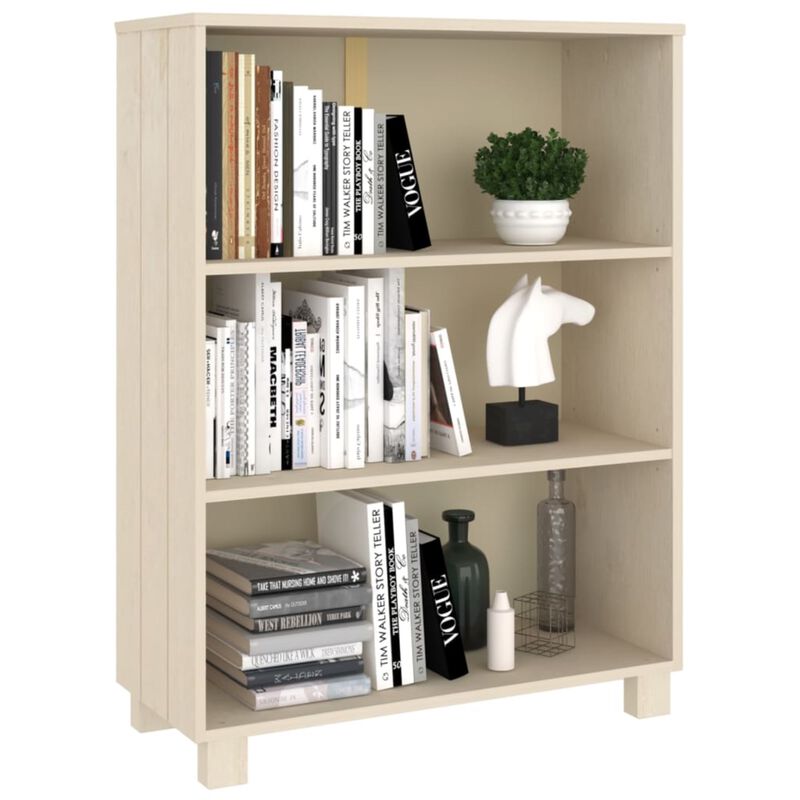 vidaXL Book Cabinet Honey Brown 33.5"x13.8"x13.8" Solid Wood Pine