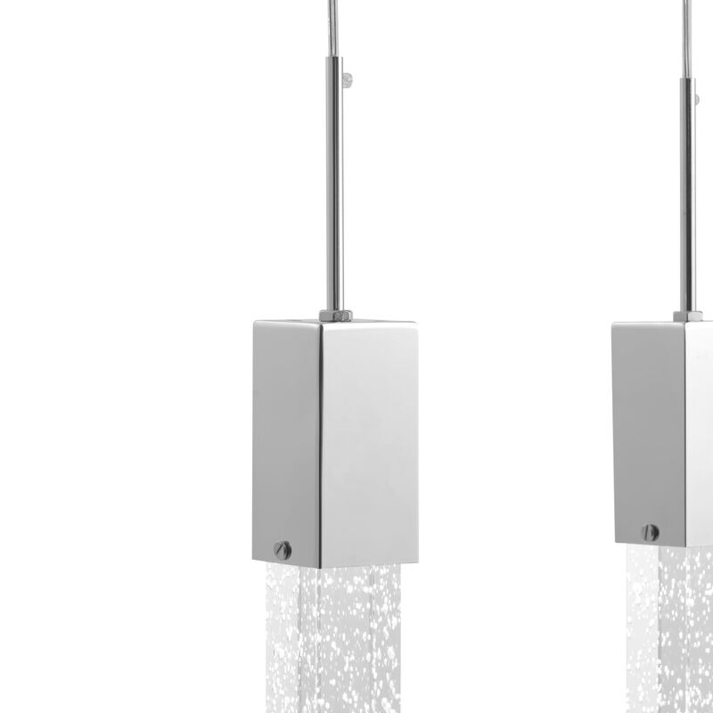 Sparkling Night Chandelier Chrome Metal and Acrylic 5 LED Light Dimmable