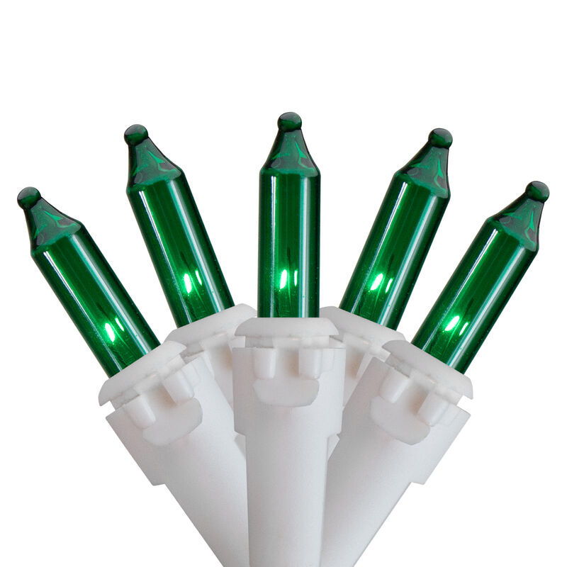 100 Count Green Mini Icicle Christmas Lights - 3.5 ft White Wire