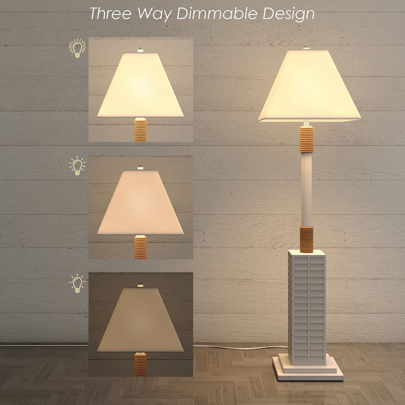 Lux Lighting Floor Shutter 63 Polyresin Coastal Floor Lamp off white (1pk)