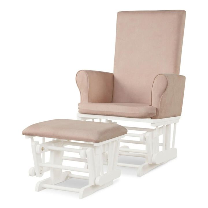 Hivvago Baby Nursery Relax Rocker Rocking Chair Glider and Ottoman Cushion Set