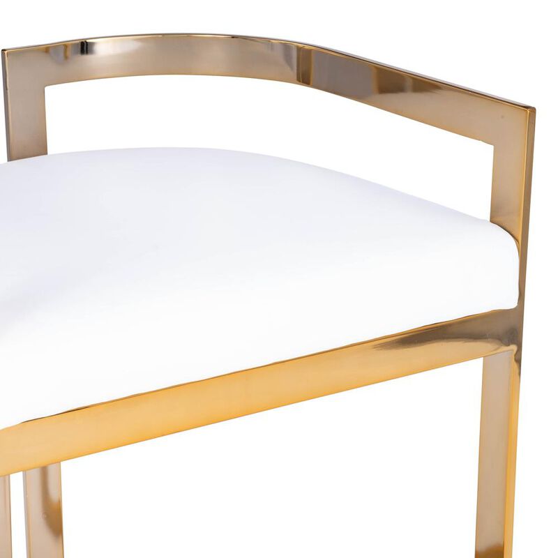 Butler Specialty Company Clarence Faux Leather 25 Counter Stool, Gold