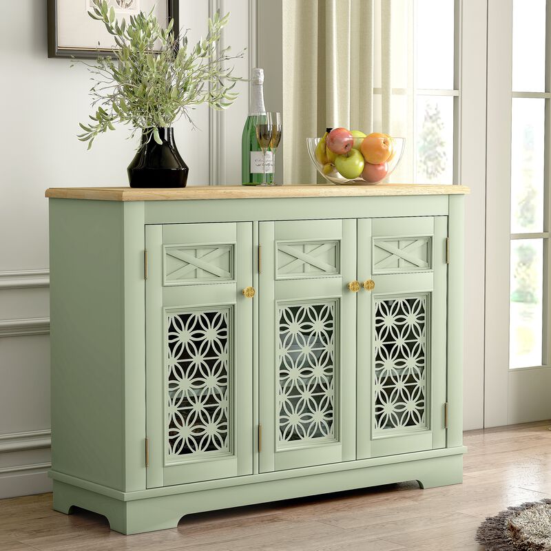 FESTIVO Versatile Buffet Cabinet with Glass Doors and Adjustable Shelves