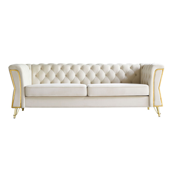 Modern Tufted Velvet Sofa For Living Room Color