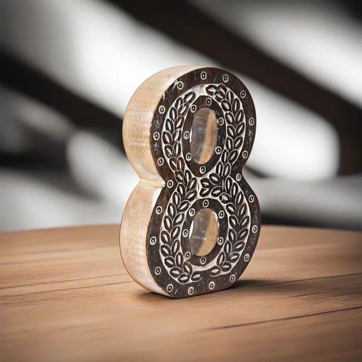 Vintage Natural Handmade Eco-Friendly "8" Numeric Number For Wall Mount & Table Top Décor
