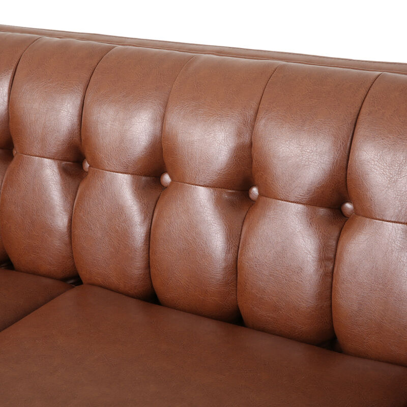 Merax 3-seat PU Sofa with Tufted Back