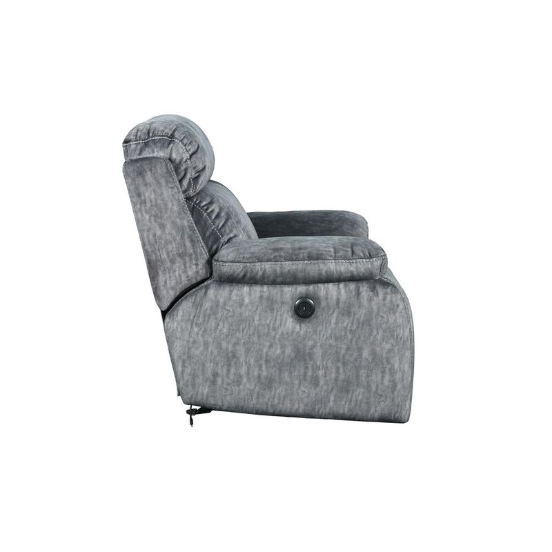 New Classic Furniture Furniture Tango Glider Recliner with Polyester Fabric in Shadow Gray
