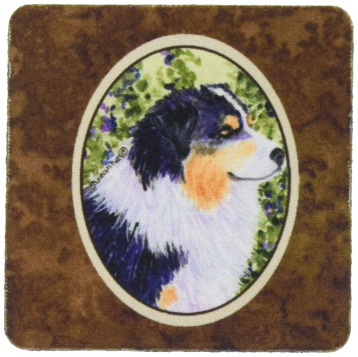 Caroline's Treasures SS8737FC Australian Shepherd Foam Coasters (Set of 4), 3.5 H x 3.5 W, Multicolor