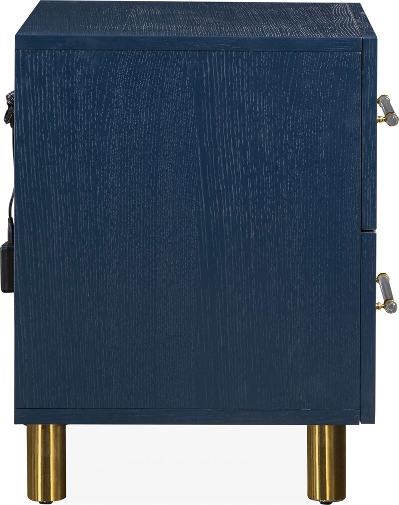 Argento Two Drawer USB Charging Nightstand